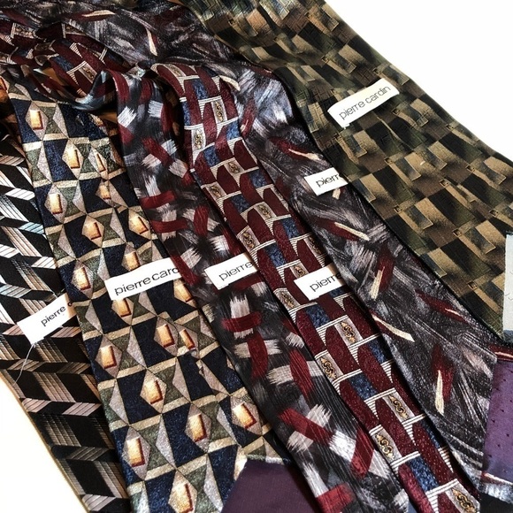 Bundle of 6 PIERRE CARDIN silk neck ties - Picture 4 of 5